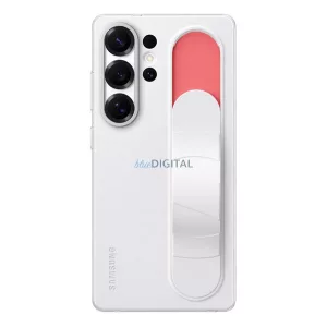 HUSĂ! - SAMSUNG silicon telefon protector (mat, built-in curea, kickstand) WHITE Samsung Galaxy S25 Ultra (SM-S938)