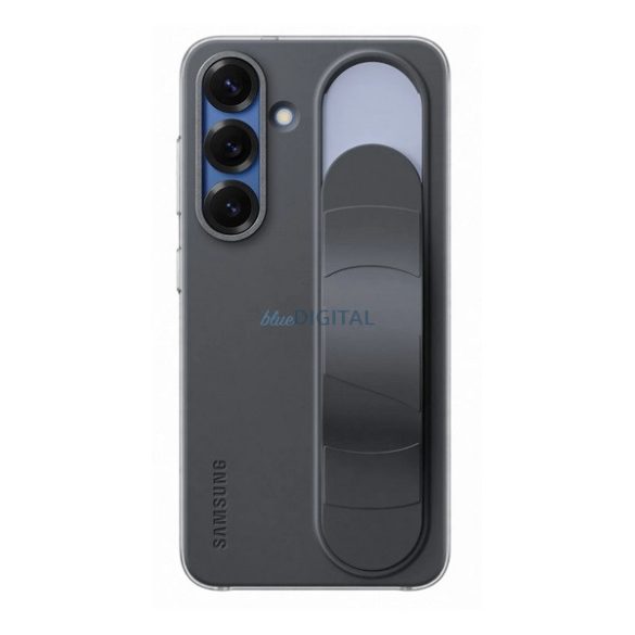 SAMSUNG silicon telefon protector (mat, built-in curea, kickstand) BLACK Samsung Galaxy S25 (SM-S931)