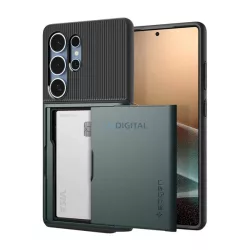   HUSĂ! - SPIGEN SLIM ARMOR CS silicon protector de telefon (spate din plastic, suport pentru card, rezistent la șocuri, toc cu bule) CUSHIONAL Samsung Galaxy S25 Ultra (SM-S938)