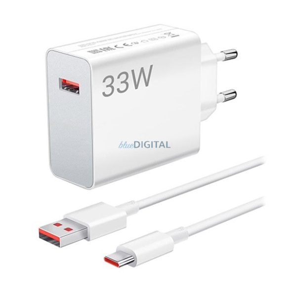 XIAOMI MDY-12-EA Încărcător AC cu mufă USB (33W, încărcător rapid PD + cablu Type-C) ALB