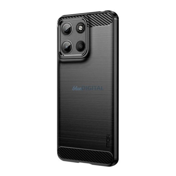 MOFI silicon protector de telefon (rezistent la impact, perna de aer toc, periat, model de carbon) BLACK Motorola Moto G15