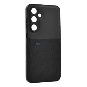 HUSĂ! - Silicon protector de telefon (rezistent la șocuri, magnetic, spate din piele, cu dungi) BLACK Samsung Galaxy A26 5G (SM-A266)