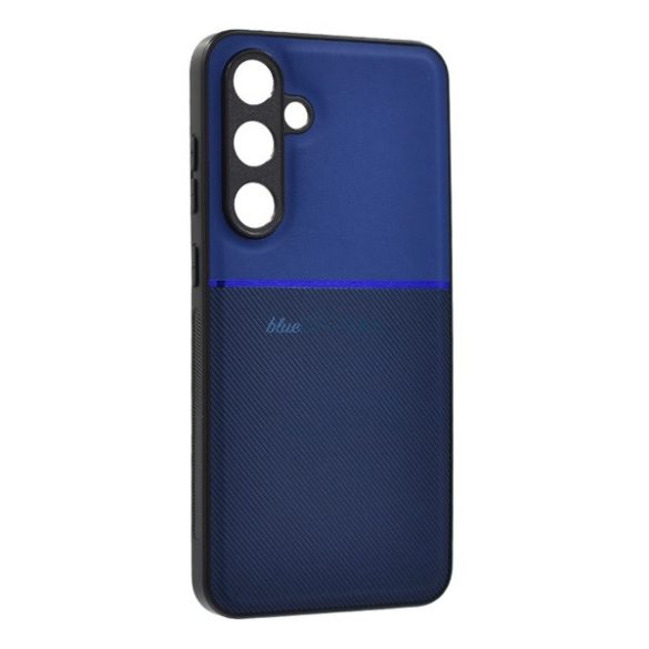 Silicon protector de telefon (rezistent la șocuri, magnetic, spate din piele, cu dungi) CUTTING BLUE Samsung Galaxy A26 5G (SM-A266)