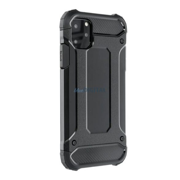 Defender Silicone Phone Protector (rezistent la șocuri, călcâi cu bule, efect metalic) BLACK Samsung Galaxy A36 5G (SM-A366)