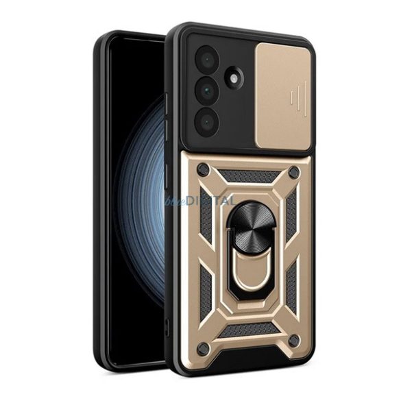 Protector de telefon din silicon Defender (rezistent la șocuri, inel de reținere, protector de cameră) GOLD Samsung Galaxy A56 5G (SM-A566)