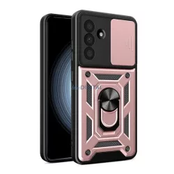   HUSĂ! - Defender silicon protector de telefon (rezistent la șocuri, inel de reținere, protector de cameră) ROȘU AURIU Samsung Galaxy A36 5G (SM-A366)