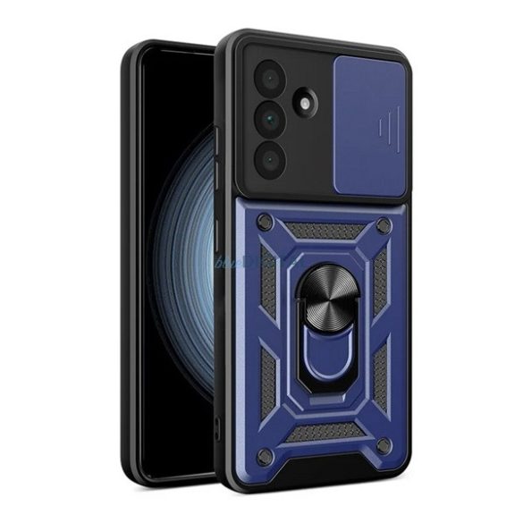 Protector de telefon din silicon Defender (rezistent la șocuri, inel de reținere, protector de cameră) CUTTING BLUE Samsung Galaxy A36 5G (SM-A366)