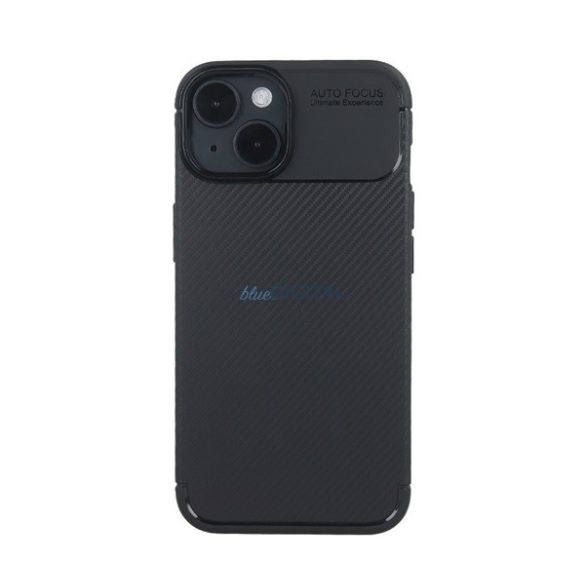 Silicon protector de telefon (rezistent la șocuri, călcâi pernă de aer, model de carbon) BLACK Samsung Galaxy A56 5G (SM-A566)