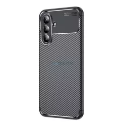   HUSĂ! - Silicon protector de telefon (rezistent la șocuri, călcâi pernă de aer, model de carbon) BLACK Samsung Galaxy A36 5G (SM-A366)