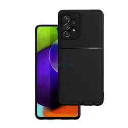   HUSĂ! - Silicon protector de telefon (rezistent la șocuri, magnetic, spate din piele, cu dungi) BLACK Samsung Galaxy A36 5G (SM-A366)