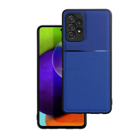 Silicon protector de telefon (rezistent la șocuri, magnetic, spate din piele, cu dungi) CUTTING BLUE Samsung Galaxy A36 5G (SM-A366)