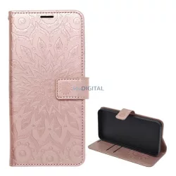  HUSĂ! - Carcasă permanentă, efect piele (FLIP, deschidere laterală, desktop, curea de încheietură, mandala) GOLDEN RUSAL Samsung Galaxy A36 5G (SM-A366)