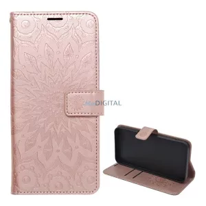 HUSĂ! - Carcasă permanentă, efect piele (FLIP, deschidere laterală, desktop, curea de încheietură, mandala) GOLDEN RUSAL Samsung Galaxy A36 5G (SM-A366)