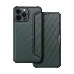   HUSĂ! - Carcasă permanentă, efect piele (FLIP, deschidere laterală, rezistență la impact, călcâi cu bule, protecție cameră, model carbon) PERNA PLIABILĂ Samsung Galaxy A36 5G (SM-A366)