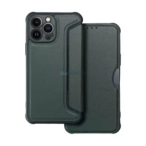 HUSĂ! - Carcasă permanentă, efect piele (FLIP, deschidere laterală, rezistență la impact, călcâi cu bule, protecție cameră, model carbon) PERNA PLIABILĂ Samsung Galaxy A36 5G (SM-A366)
