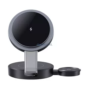 Încărcător de birou USAMS 3in1 (15W, wireless, încărcător rapid, încărcător Airpods, Apple Watch) NEGRU