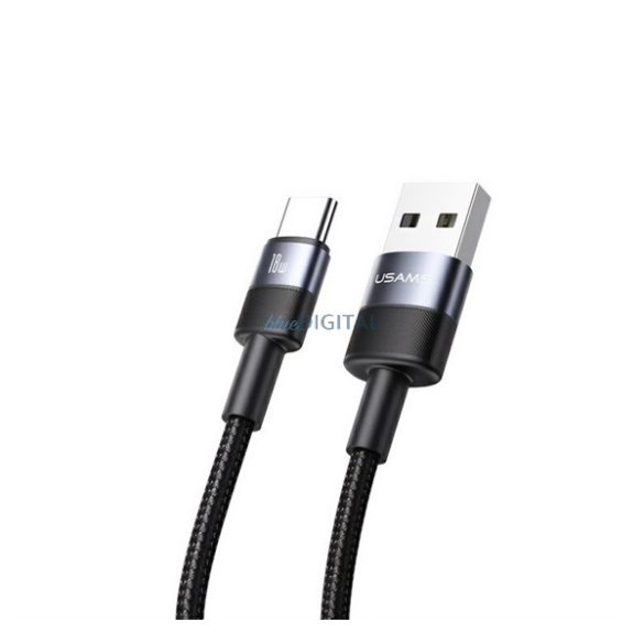 USAMS SY SERIES cablu de date (USB - Tip-C, 3A, 18W, încărcător rapid, 120cm) NEGRU
