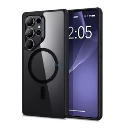   HUSĂ! - ESR CH HALOLOCK silicon telefon protector (rezistent la șocuri, bubble toc, spate transparent, MagSafe) BLACK Samsung Galaxy S25 Ultra (SM-S938)