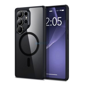 ESR CH HALOLOCK silicon telefon protector (rezistent la șocuri, bubble toc, spate transparent, MagSafe) BLACK Samsung Galaxy S25 Ultra (SM-S938)