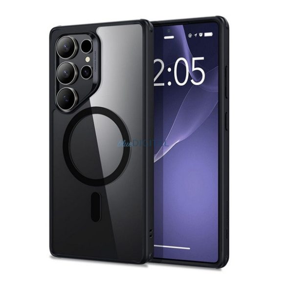 ESR CH HALOLOCK silicon telefon protector (rezistent la șocuri, bubble toc, spate transparent, MagSafe) BLACK Samsung Galaxy S25 Ultra (SM-S938)