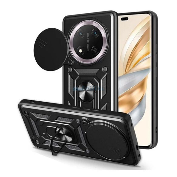 Protector de telefon din silicon Defender (rezistent la șocuri, inel de reținere, protector de cameră) BLACK Honor Magic7 Lite
