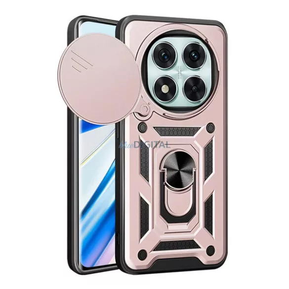 HUSĂ! - Protector de telefon din silicon Defender (rezistent la șocuri, inel de reținere, protector de cameră) GOLDEN Xiaomi Poco X7, Redmi Notă 14 Pro 5G