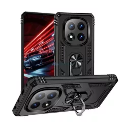   HUSĂ! - Defender Silicone Phone Protector (rezistent la șocuri, magnetic, inel de reținere) BLACK Xiaomi Redmi Notă 14 Pro Plus 5G