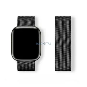 Curea (dimensiune personalizată, mică, metal, curea Milanese, magnetică) BLACK Apple Watch Series 5 40mm, Watch Series 4 40mm, Watch Series 3 38mm