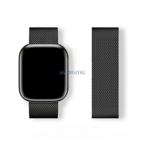 Curea (dimensiune personalizată, mică, metal, curea Milanese, magnetică) BLACK Apple Watch Series 5 40mm, Watch Series 4 40mm, Watch Series 3 38mm