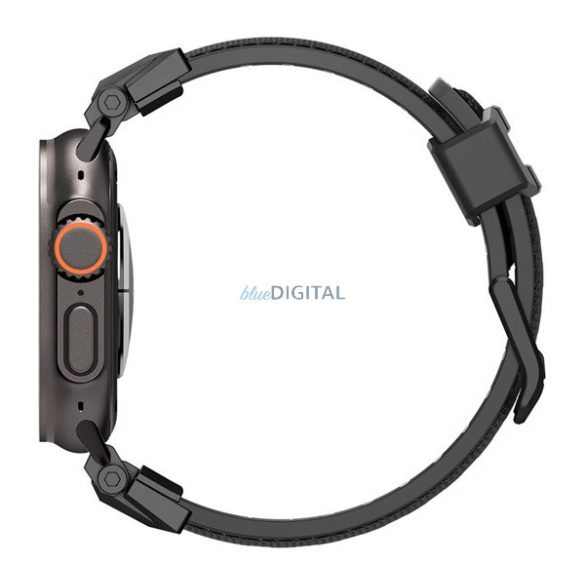Curea SPIGEN DURAPRO ARMOR (personalizată, mare, silicon, reglabilă, cataramă metalică) BLACK Apple Watch Series 5 44mm, Watch Series 4 44mm, Watch Series 3 42mm