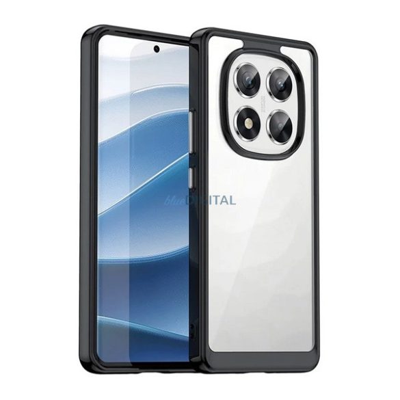 Silicon protector de telefon (rezistent la șocuri, spate transparent) BLACK Xiaomi Redmi Notă 14 Pro 5G
