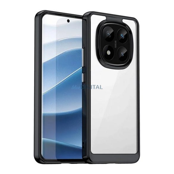 Silicon protector de telefon (rezistent la șocuri, spate transparent) BLACK Xiaomi Redmi Notă 14 Pro Plus 5G