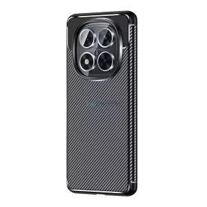 HUSĂ! - Silicon protector de telefon (rezistent la șocuri, bubble heel, model de carbon) BLACK Xiaomi Redmi Notă 14 Pro 5G