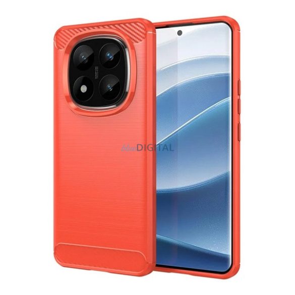 Silicon protector de telefon (rezistent la impact, bubble heel, periat, model de carbon) PIROS Xiaomi Redmi Notă 14 Pro Plus 5G