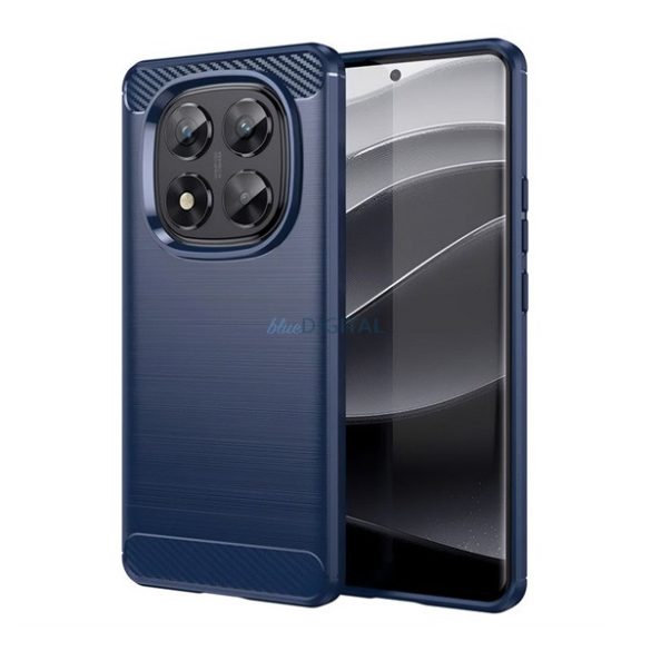 Silicon protector de telefon (rezistent la șocuri, bubble heel, periat, model de carbon) CUTTING BLANK Xiaomi Redmi Notă 14 Pro 5G