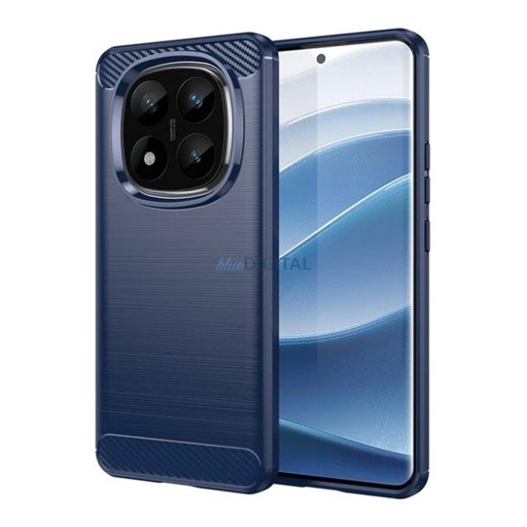 Silicon protector de telefon (rezistent la șocuri, bubble heel, periat, model de carbon) CUTTING BLOCK Xiaomi Redmi Notă 14 Pro Plus 5G