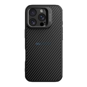 NILLKIN CARBOPROP silicon telefon protector (rezistent la impact, aramid acoperire, model de carbon) BLACK Apple iPhone 16 Pro