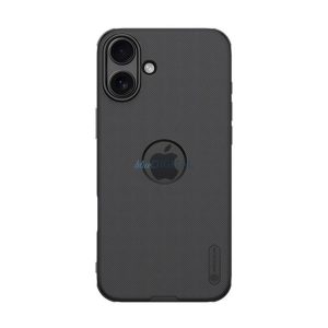 NILLKIN SUPER FROSTED PRO plastic protector de telefon (rezistent la impact, cauciucat, suprafață aspră, decupaj logo) BLACK Apple iPhone 16 Plus