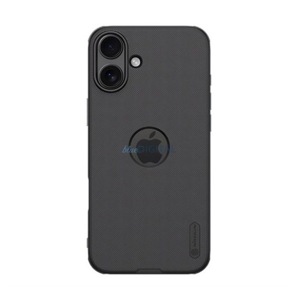 NILLKIN SUPER FROSTED PRO plastic protector de telefon (rezistent la impact, cauciucat, suprafață aspră, decupaj logo) BLACK Apple iPhone 16 Plus