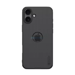   HUSĂ! - NILLKIN SUPER FROSTED PRO plastic protector de telefon (rezistent la impact, cauciucat, suprafață aspră, decupaj logo) BLACK Apple iPhone 16