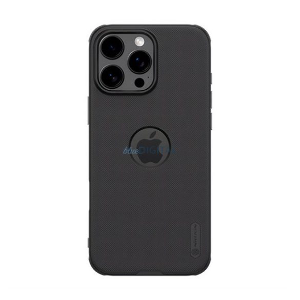 NILLKIN SUPER FROSTED PRO plastic protector de telefon (rezistent la impact, cauciucat, suprafață aspră, decupaj logo) BLACK Apple iPhone 16 Pro Max