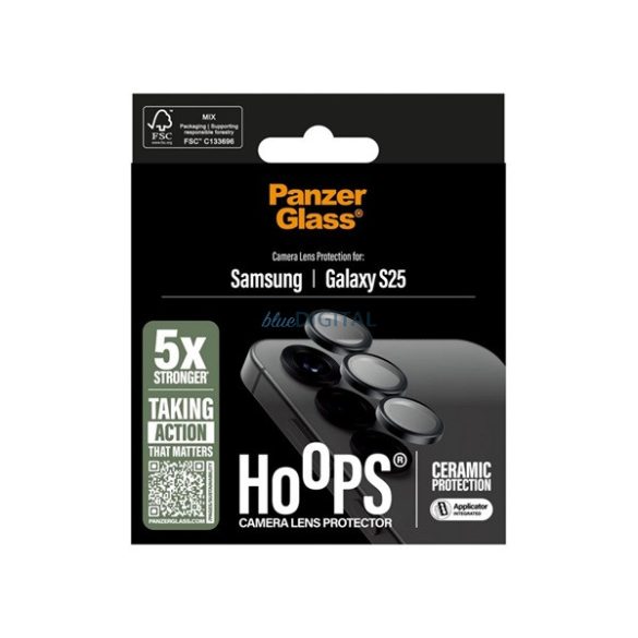 PANZERGLASS HOOPS CERAMIC sticlă de protecție a camerei (9H + cadru) pentru Samsung Galaxy S25 (SM-S931)