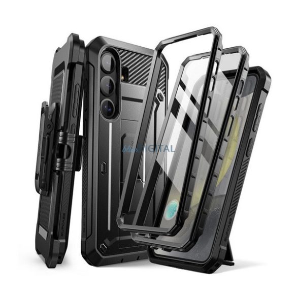 SUPCASE UNICORN BEETLE PRO protecție din plastic pentru telefon (protecție 360°, rezistent la șocuri, capac frontal din plastic) BLACK Samsung Galaxy S25 (SM-S931)