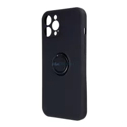   HUSĂ! - Silicon protector de telefon (inel titular, microfibră pluș interior, magnetic, protector de cameră) BLACK Xiaomi Redmi Notă 14 Pro 5G