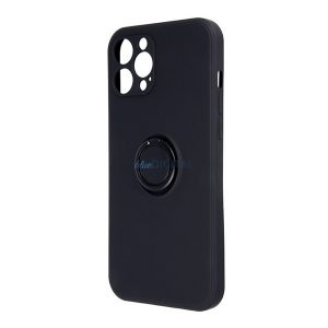 Silicon protector de telefon (inel titular, microfibră pluș interior, magnetic, protector de cameră) BLACK Xiaomi Redmi Notă 14 Pro 5G