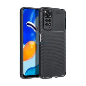 Silicon protector de telefon (rezistent la șocuri, bubble heel, model de carbon) BLACK Xiaomi Redmi Notă 14 Pro Plus 5G