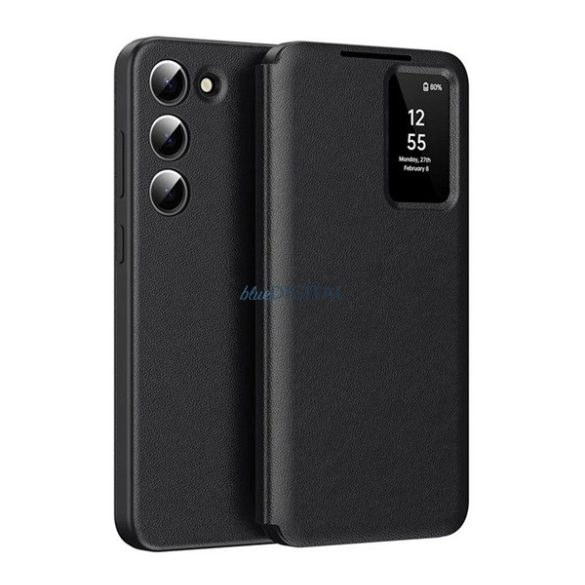 Carcasă Standing (activă FLIP, deschidere laterală, Smart View Cover) BLACK Samsung Galaxy S22 (SM-S901)