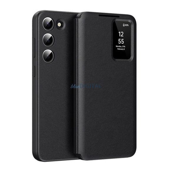 Carcasă Standing (activă FLIP, deschidere laterală, Smart View Cover) BLACK Samsung Galaxy S23 (SM-S911)