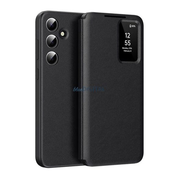 Carcasă Standing (activă FLIP, deschidere laterală, Smart View Cover) BLACK Samsung Galaxy S24 (SM-S921)