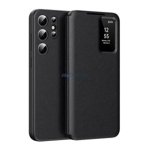 Carcasă permanentă (FLIP activ, deschidere laterală, Smart View Cover) BLACK Samsung Galaxy S24 Ultra (SM-S928)